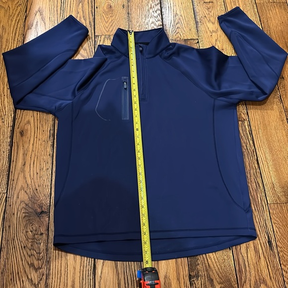 BOBBY JONES X-H20 CRAWFORD LONG SLEEVE XL QUARTER ZIP IN NAVY WITH ZIPPER POCKET - Picture 6 of 11